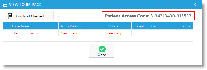 view_form_pack_access_code